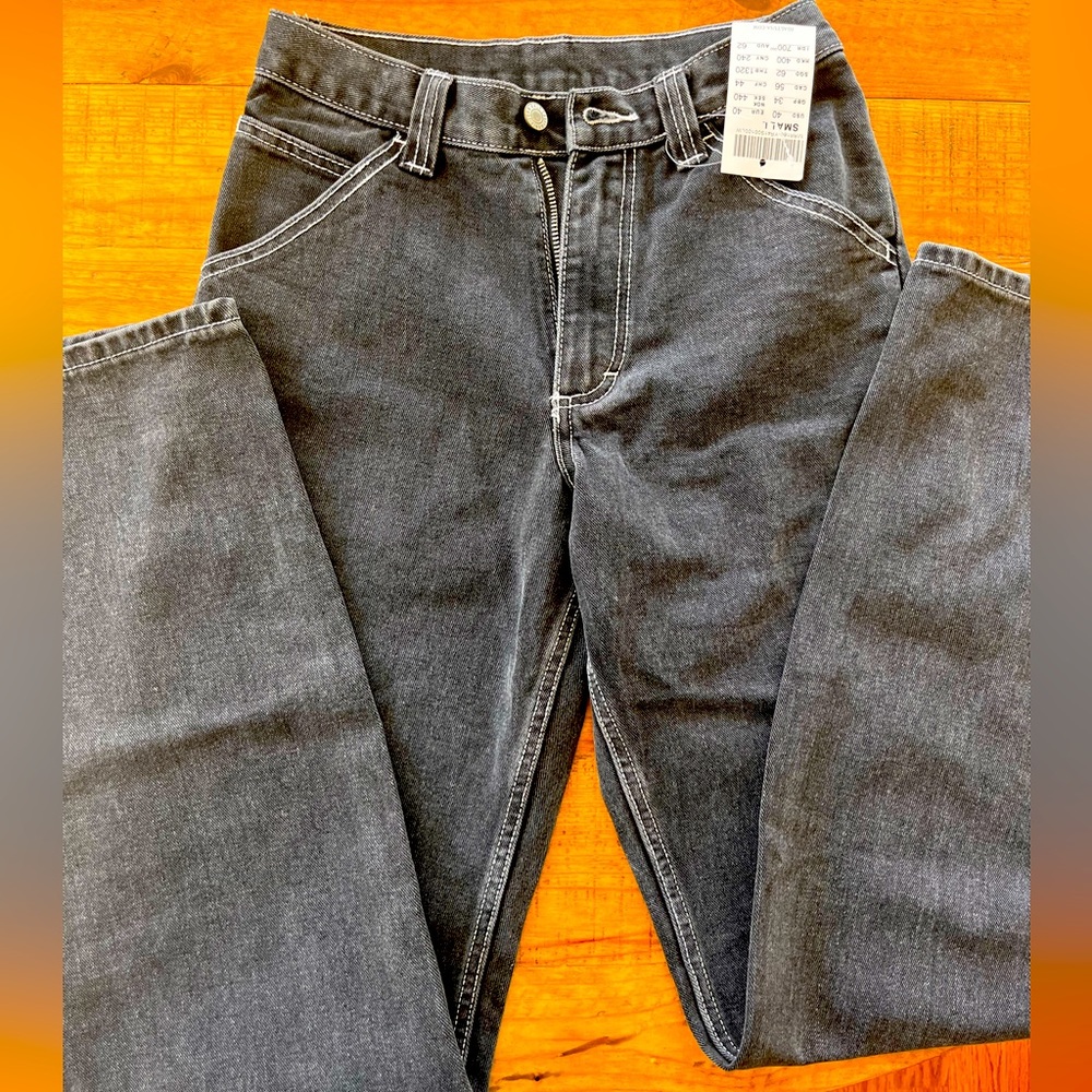 John Galt black baggy straight leg jeans